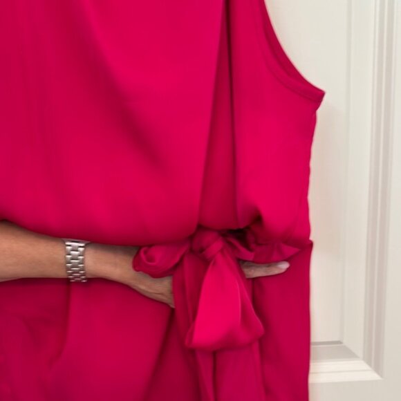 Vibrant Pink Sleeveless Sheath Mini Dress for Cocktail - Picture 3 of 7